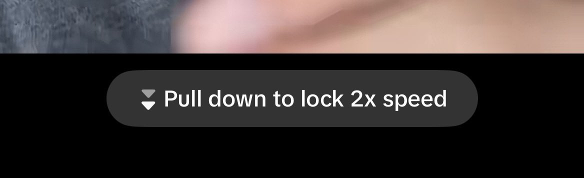 TikTok pull-down gesture to lock 2x speed while scrolling